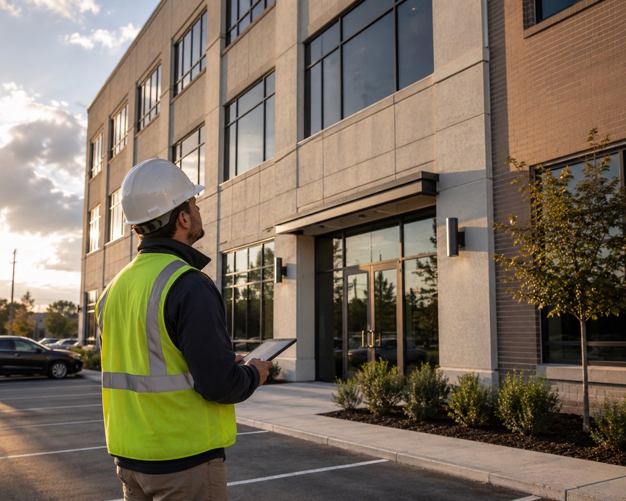 Property condition assessment of a building exterior